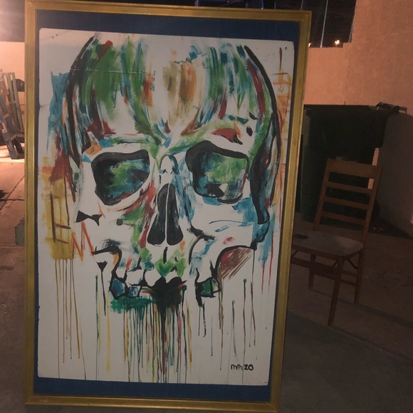Very cool abstract bright colors skull painting - Picture 4 of 4